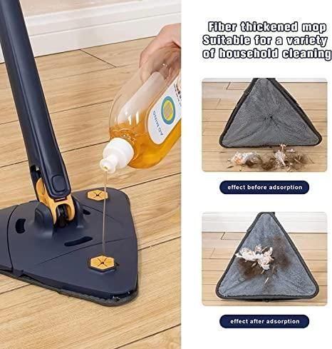 Blue Squeezing Triangle Cleaning Mop – 360° Deep Cleaning Made Easy