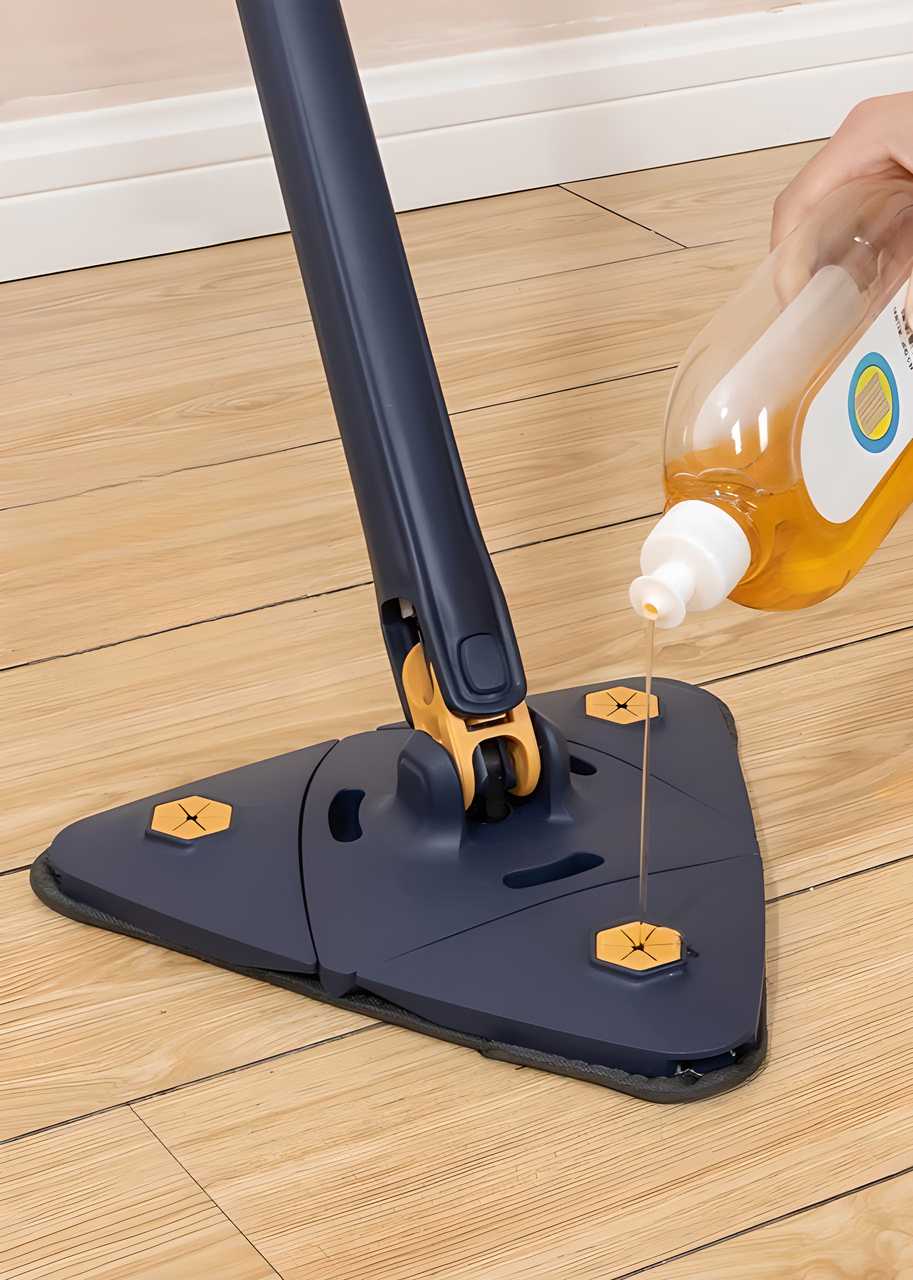 Blue Squeezing Triangle Cleaning Mop – 360° Deep Cleaning Made Easy