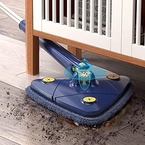 Blue Squeezing Triangle Cleaning Mop – 360° Deep Cleaning Made Easy
